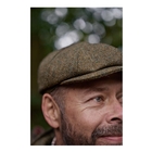 Image of Harkila Kenmore Classic Baker Boy Cap - Forest Green/Herringbone
