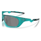 Image of Oakley Lateralis Prizm Sunglasses - Matte Transparent Arctic Surf Frame / Prizm Black Lens