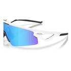 Image of Oakley Sphaera Strike Sunglasses - Matte White Frame / Prizm Sapphire Lens