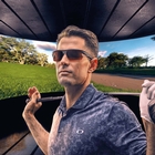 Image of Oakley Bisphaera Sunglasses - Matte Carbon Frame / Prizm Dark Golf Lens