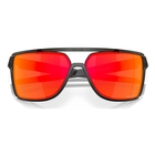 Image of Oakley Castel Prizm Sunglasses - Matte Grey Smoke Frame / Prizm Ruby Lens
