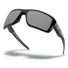 Image of Oakley Double Edge Prizm Polarized Sunglasses - Polished Black Frame/Prizm Black Polarized Lens