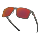 Image of Oakley Holbrook Polarized Metal Sunglasses - Matte Gunmetal Silver Frame/Torch Iridium Polarized Lens