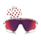 Image of Oakley Jawbreaker Prizm Road Tour De France Sunglasses - Polished White Frame / Prizm Road Lens