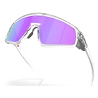 Image of Oakley Latch Panel Sunglasses - Matte Clear Frame / Prizm Violet Lens