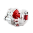 Image of Poseidon 300L Boat Multiplier Jigging Reel - Left Hand Wind - Silver / Red
