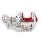 Image of Poseidon 300L Boat Multiplier Jigging Reel - Left Hand Wind - Silver / Red