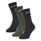 Image of SealSkinz Suffield 3pk Solo Merino Socks - Black/Navy/Olive