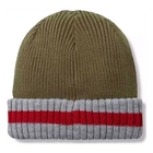 Image of SealSkinz Holkham WP Cold Weather Striped Roll Cuff Beanie - Olive