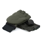 Image of SealSkinz Walpole Windproof Cold Weather Convertible Mitts - Olive Green/Black