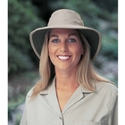Image of Tilley Broad Curved Brim Cotton Duck Hat - Khaki With Olive Green Underbrim