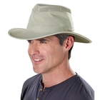 Image of Tilley Broad Curved Brim Lightweight Airflo Hat - Khaki With Olive Underbrim