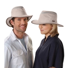 Image of Tilley Intermediate Curved Brim Mash-Up Hat - Sand With Brown Trim