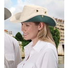 Image of Tilley Medium Brim Snap Up Hat - Natural With Forest Green Underbrim