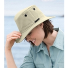Image of Tilley Medium Curved Brim Breathable Nylon Hat - Stone With Taupe Underbrim