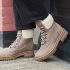 Image of Timberland Courmayeur Valley 6 Inch Boot With Authentic Shearling Lining (Women's) - Medium Grey (Taupe) Nubuck