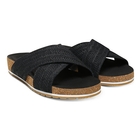 Image of Timberland Malibu Waves Cross Slide Sandals (Women's) - Black Embossed Suede