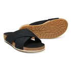 Image of Timberland Malibu Waves Cross Slide Sandals (Women's) - Black Embossed Suede