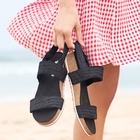 Image of Timberland Malibu Waves 2 Band Sandals (Women's) - Black Embossed Suede
