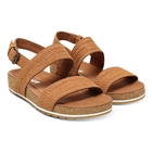 Image of Timberland Malibu Waves Cross Slide Sandals (Women's) - Rust Embossed Suede
