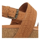 Image of Timberland Malibu Waves Cross Slide Sandals (Women's) - Rust Embossed Suede