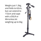 Image of Vanguard VEO 2S CM-264TBP Carbon Monopod with Tri-Feet And VEO 2 BP-120 Ball/Pan Head