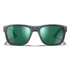 Image of Wiley X Ovation Polarized Sunglasses - Captivate Polarized Green Mirror Lenses / Matte Graphite Frame