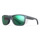 Image of Wiley X Ovation Polarized Sunglasses - Captivate Polarized Green Mirror Lenses / Matte Graphite Frame