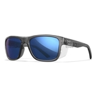 Image of Wiley X Ovation Polarized Sunglasses - Captivate Polarized Blue Mirror Lenses / Gloss Crystal Dark Grey Frame