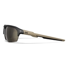 Image of Wiley X Jakl Sunglasses - Captivate Tungsten Mirror Lens / Matte Black/Tan Frame