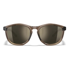 Image of Wiley X Bravo Sunglasses - Captivate Tungsten Mirror-Grey Lens / Gloss Crystal Tan-Matte Black Frame