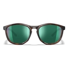 Image of Wiley X Bravo Polarized Sunglasses - Captivate Polarized Green Mirror-Amber Lens / Gloss Tortoise-Gloss Black Fr