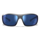 Image of Wiley X Omega Captivate Polarized Sunglasses - Captivate Polarized Blue Mirror Lenses / Matte Translucent Black Frame