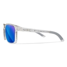 Image of Wiley X Alfa Captivate Polarized Sunglasses - Blue Mirror Smoke Grey Lenses / Gloss Clear Crystal Frame