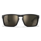 Image of Wiley X Apex Captivate Polarized Sunglasses - Tungsten Mirror Lenses / Matte Black Frame