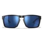 Image of Wiley X Apex Captivate Polarized Sunglasses - Blue Mirror Lenses / Gloss Black Frame