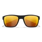 Image of Wiley X Kingpin Captivate Polarized Sunglasses - Polarized Bronze Mirror Amber Lenses / Matte Black Frame
