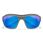 Image of Wiley X OZone Captivate Polarized Sunglasses - Blue Mirror Lenses / Matte Grey Frame