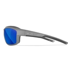 Image of Wiley X OZone Captivate Polarized Sunglasses - Blue Mirror Lenses / Matte Grey Frame