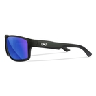 Image of Wiley X Peak XL Polarized Sunglasses - Captivate Polarized Blue Mirror Lens / Matte Black Frame