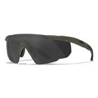 Image of Wiley X Saber Advanced Interchangeable Sunglasses - Smoke Grey + Clear + Light Rust Lens/OD Green Frame