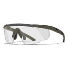 Image of Wiley X Saber Advanced Interchangeable Sunglasses - Smoke Grey + Clear + Light Rust Lens/OD Green Frame