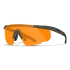 Image of Wiley X Saber Advanced Interchangeable Sunglasses - Smoke Grey + Clear + Light Rust Lens/OD Green Frame