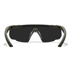Image of Wiley X Saber Advanced Interchangeable Sunglasses - Smoke Grey + Clear + Light Rust Lens/OD Green Frame