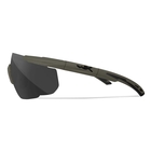 Image of Wiley X Saber Advanced Interchangeable Sunglasses - Smoke Grey + Clear + Light Rust Lens/OD Green Frame