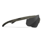 Image of Wiley X Saber Advanced Interchangeable Sunglasses - Smoke Grey + Clear + Light Rust Lens/OD Green Frame
