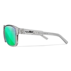 Image of Wiley X Trek Captivate Polarized Sunglasses - Green Mirror Amber Lenses / Gloss Crystal Light Grey Frame