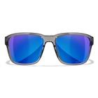 Image of Wiley X Trek Captivate Polarized Sunglasses - Blue Mirror Smoke Grey Lenses / Gloss Crystal Dark Grey Frame