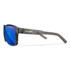 Image of Wiley X Trek Captivate Polarized Sunglasses - Blue Mirror Smoke Grey Lenses / Gloss Crystal Dark Grey Frame